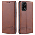 AZNS För Oppo A74 4G / Oppo F19 mobilskal Magnetiskt Absorberande Vikbart Stativ Flipfodral PU-läder mobilskydd med Plånbok