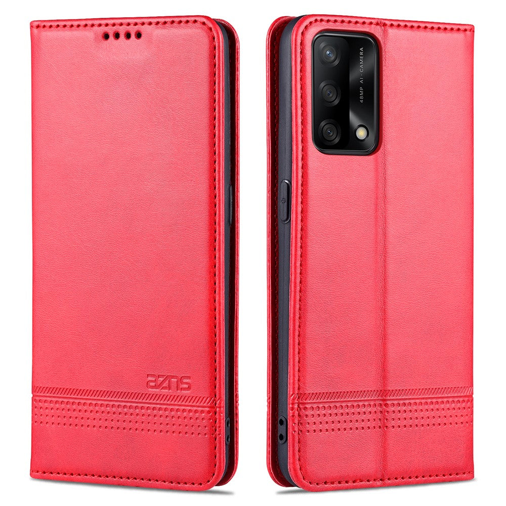 AZNS För Oppo A74 4G / Oppo F19 mobilskal Magnetiskt Absorberande Vikbart Stativ Flipfodral PU-läder mobilskydd med Plånbok