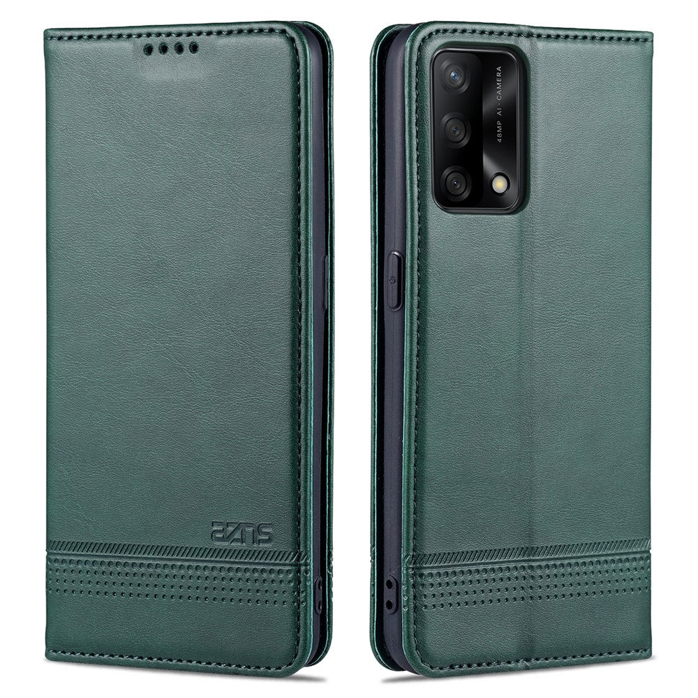 AZNS För Oppo A74 4G / Oppo F19 mobilskal Magnetiskt Absorberande Vikbart Stativ Flipfodral PU-läder mobilskydd med Plånbok