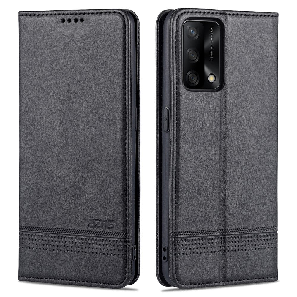 AZNS För Oppo A74 4G / Oppo F19 mobilskal Magnetiskt Absorberande Vikbart Stativ Flipfodral PU-läder mobilskydd med Plånbok