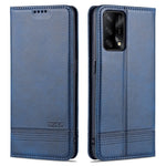 AZNS För Oppo A74 4G / Oppo F19 mobilskal Magnetiskt Absorberande Vikbart Stativ Flipfodral PU-läder mobilskydd med Plånbok