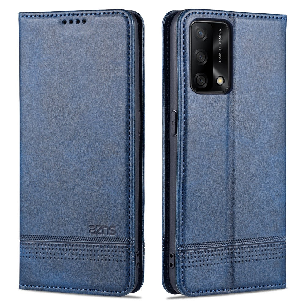 AZNS För Oppo A74 4G / Oppo F19 mobilskal Magnetiskt Absorberande Vikbart Stativ Flipfodral PU-läder mobilskydd med Plånbok