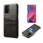 Dobbelt Kortplads PU Læderbelagt PC Skal Cover Etui til Oppo A74 5G / A54 5G / A93 5G