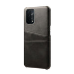 Dobbelt Kortplads PU Læderbelagt PC Skal Cover Etui til Oppo A74 5G / A54 5G / A93 5G
