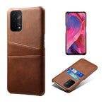 Dobbelt Kortplads PU Læderbelagt PC Skal Cover Etui til Oppo A74 5G / A54 5G / A93 5G