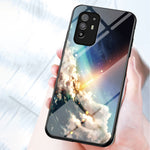 Stjärnklar himmelsmönster reptåligt härdat glas välskyddat hybridskal för Oppo A94 5G/Reno5 Z/F19 Pro+ 5G
