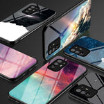 Stjärnklar himmelsmönster reptåligt härdat glas välskyddat hybridskal för Oppo A94 5G/Reno5 Z/F19 Pro+ 5G