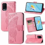 Full Protection Big Butterfly Imprinting Leather Wallet Stand Design Phone Shell for Oppo A54 4G