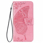 Full Protection Big Butterfly Imprinting Leather Wallet Stand Design Phone Shell for Oppo A54 4G