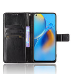 Wallet Design Crazy Horse Skin Leather Stand Shell with Strap for Oppo A74 4G / F19