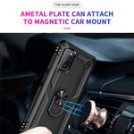 Anti-Fall Phone Hybrid PC + TPU + Metal Phone Case with Finger Ring Kickstand for Oppo A72 / A52 / A92