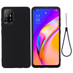 For Oppo F19 Pro+ 5G Soft Liquid Silicone Phone Case Anti-Scratch Phone Cover with Strap