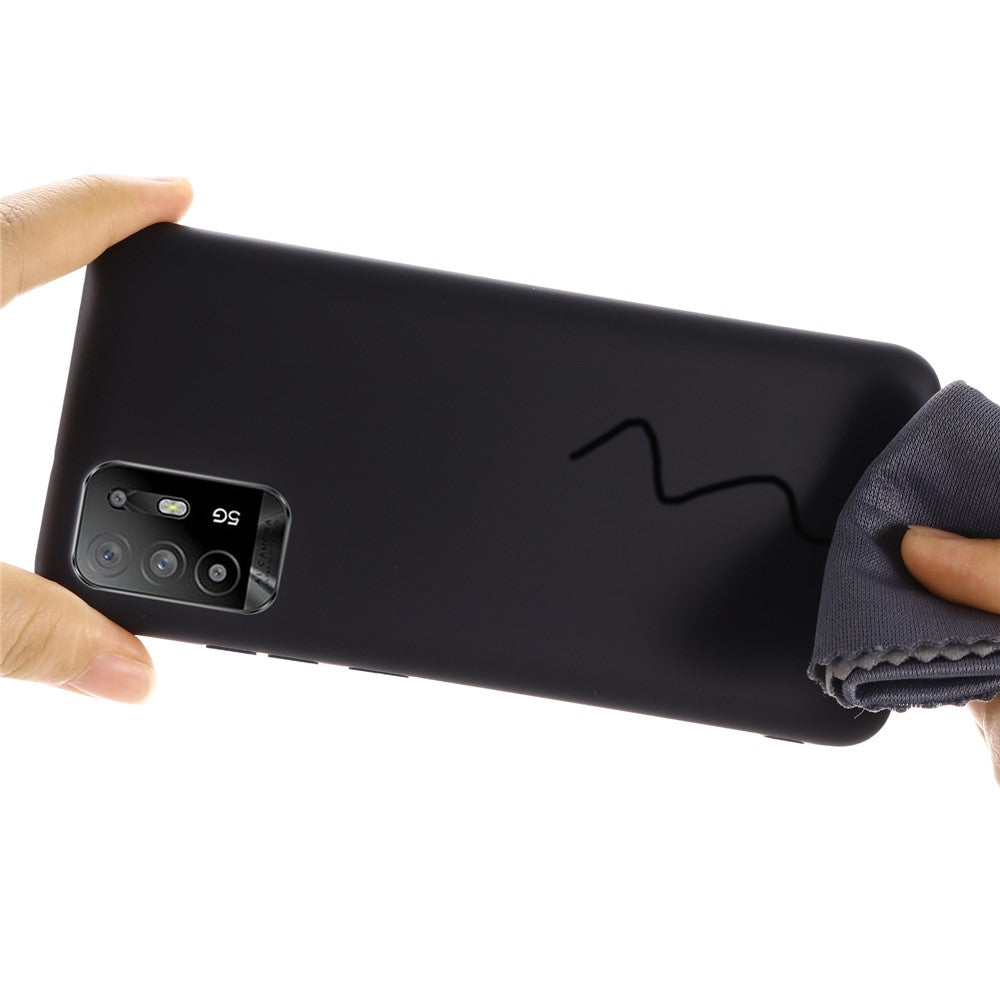 For Oppo F19 Pro+ 5G Soft Liquid Silicone Phone Case Anti-Scratch Phone Cover with Strap