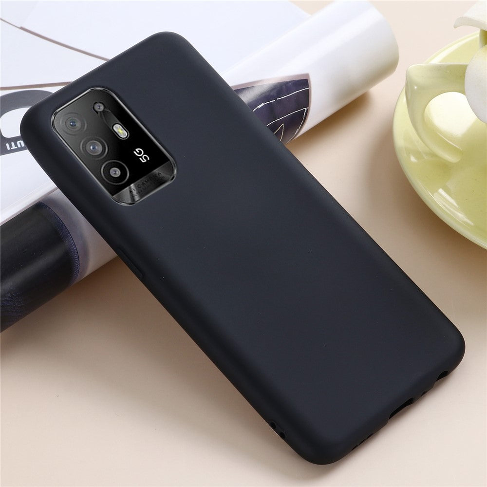 For Oppo F19 Pro+ 5G Soft Liquid Silicone Phone Case Anti-Scratch Phone Cover with Strap