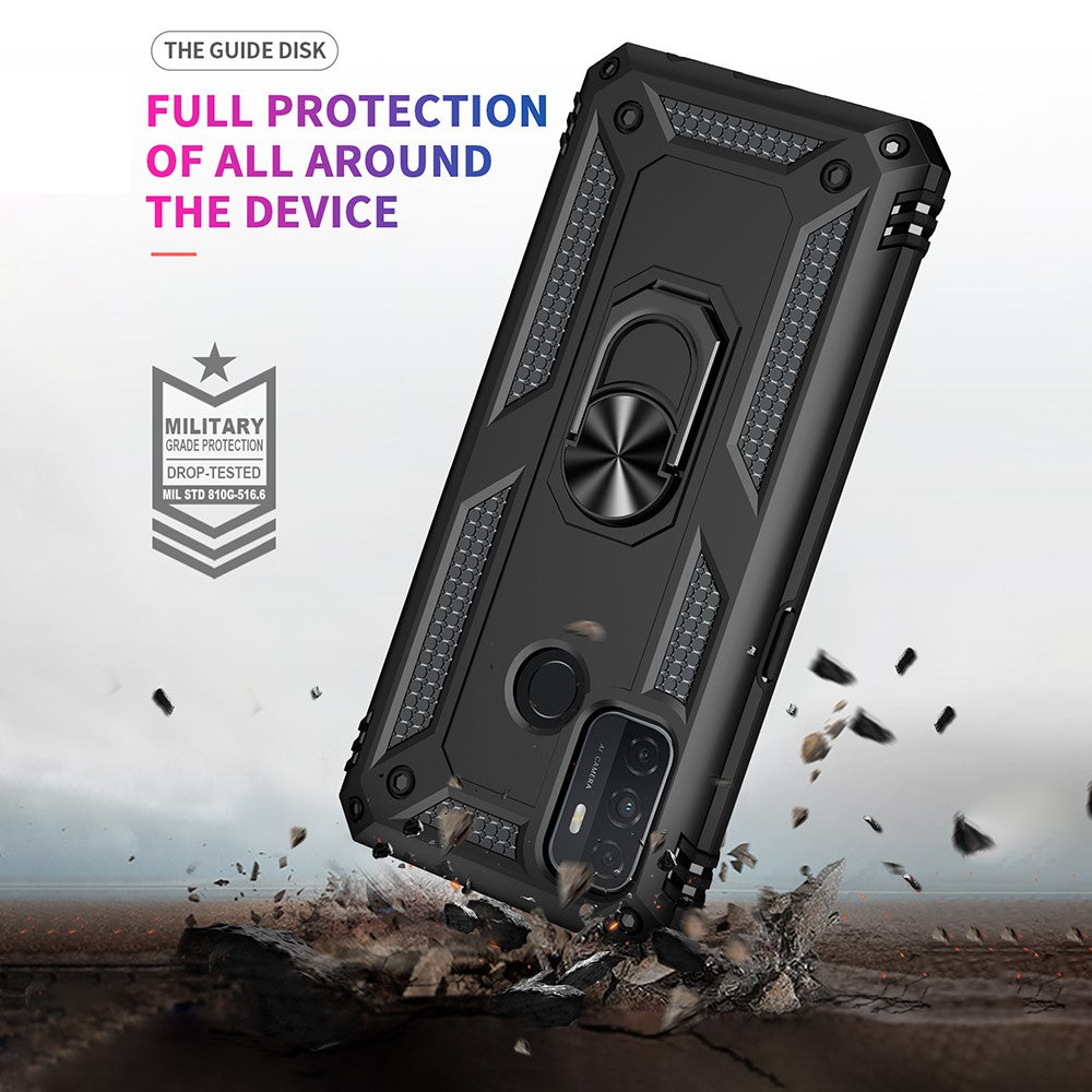 For Oppo A53 / A53s / A32 4G Phone Case PC + TPU Hybrid Phone Shell with Ring Kickstand