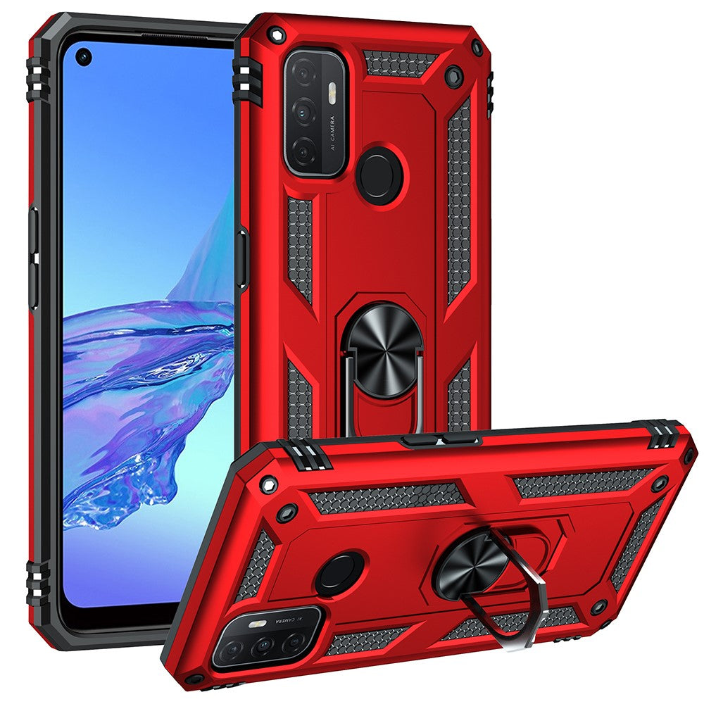 For Oppo A53 / A53s / A32 4G Phone Case PC + TPU Hybrid Phone Shell with Ring Kickstand