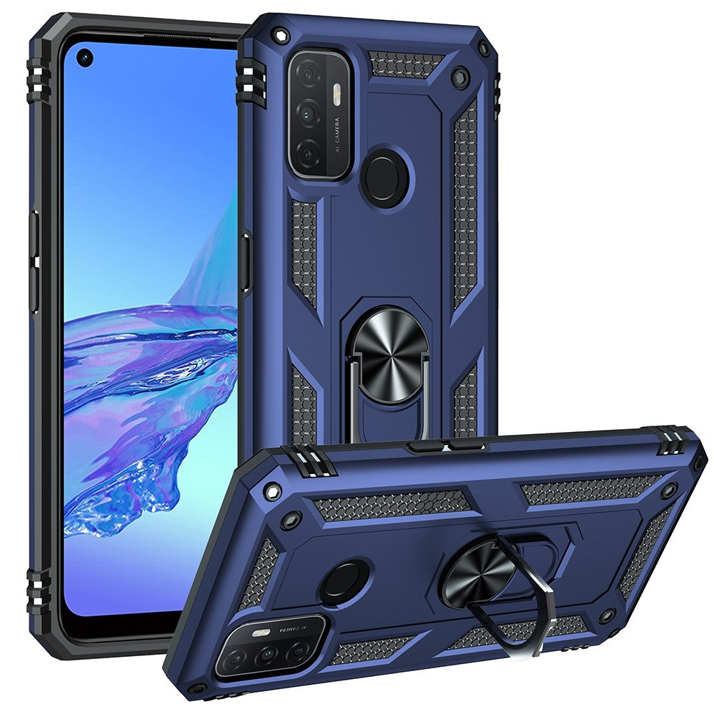 For Oppo A53 / A53s / A32 4G Phone Case PC + TPU Hybrid Phone Shell with Ring Kickstand