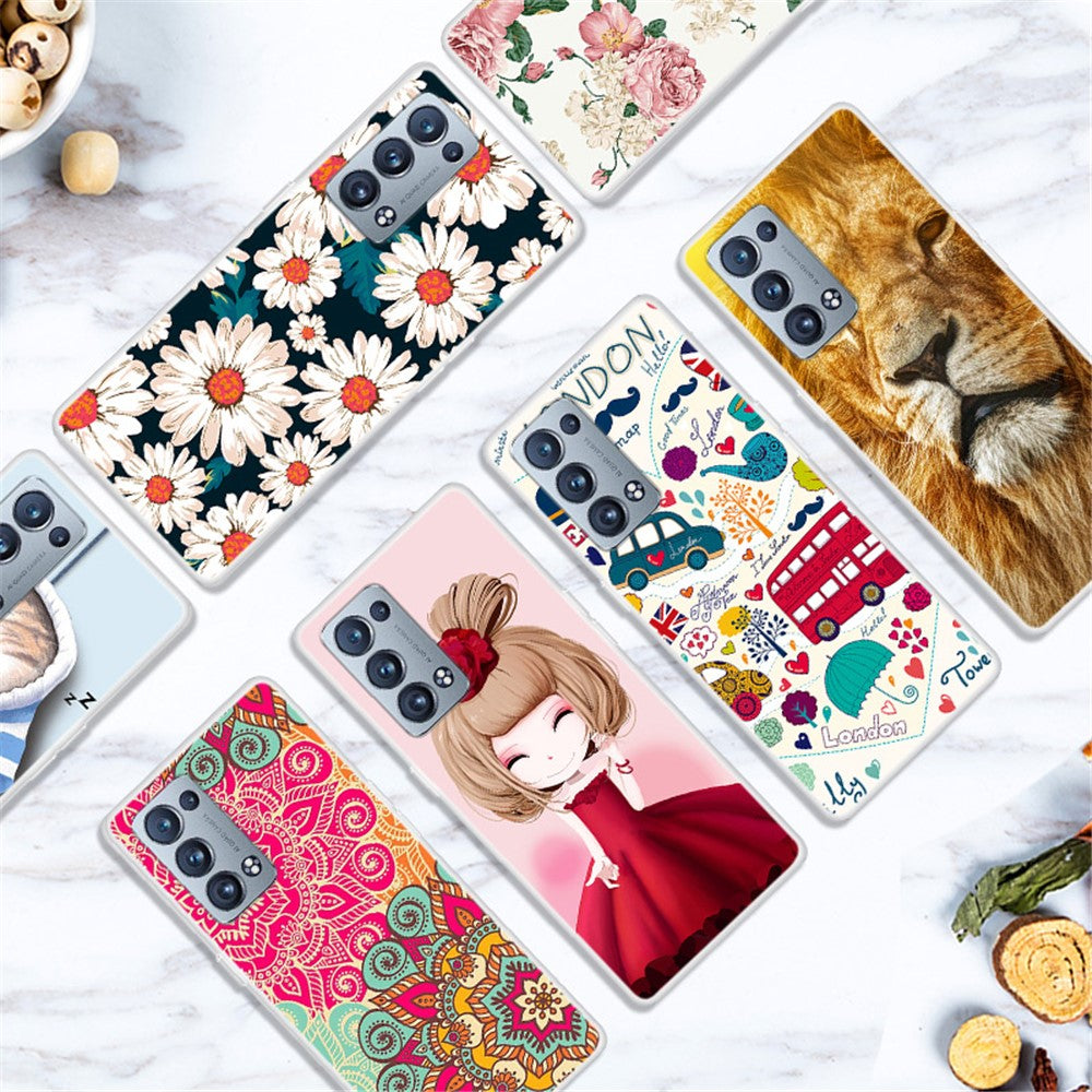 Full Protection Pattern Printing Flexible TPU Phone Cover Case for Oppo Reno6 Pro+ 5G/Pro 5G (Snapdragon)