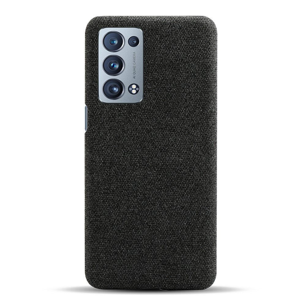 Well-Protected Cloth Coated Plastic Phone Case for Oppo Reno6 Pro+ 5G / Pro 5G (Snapdragon)