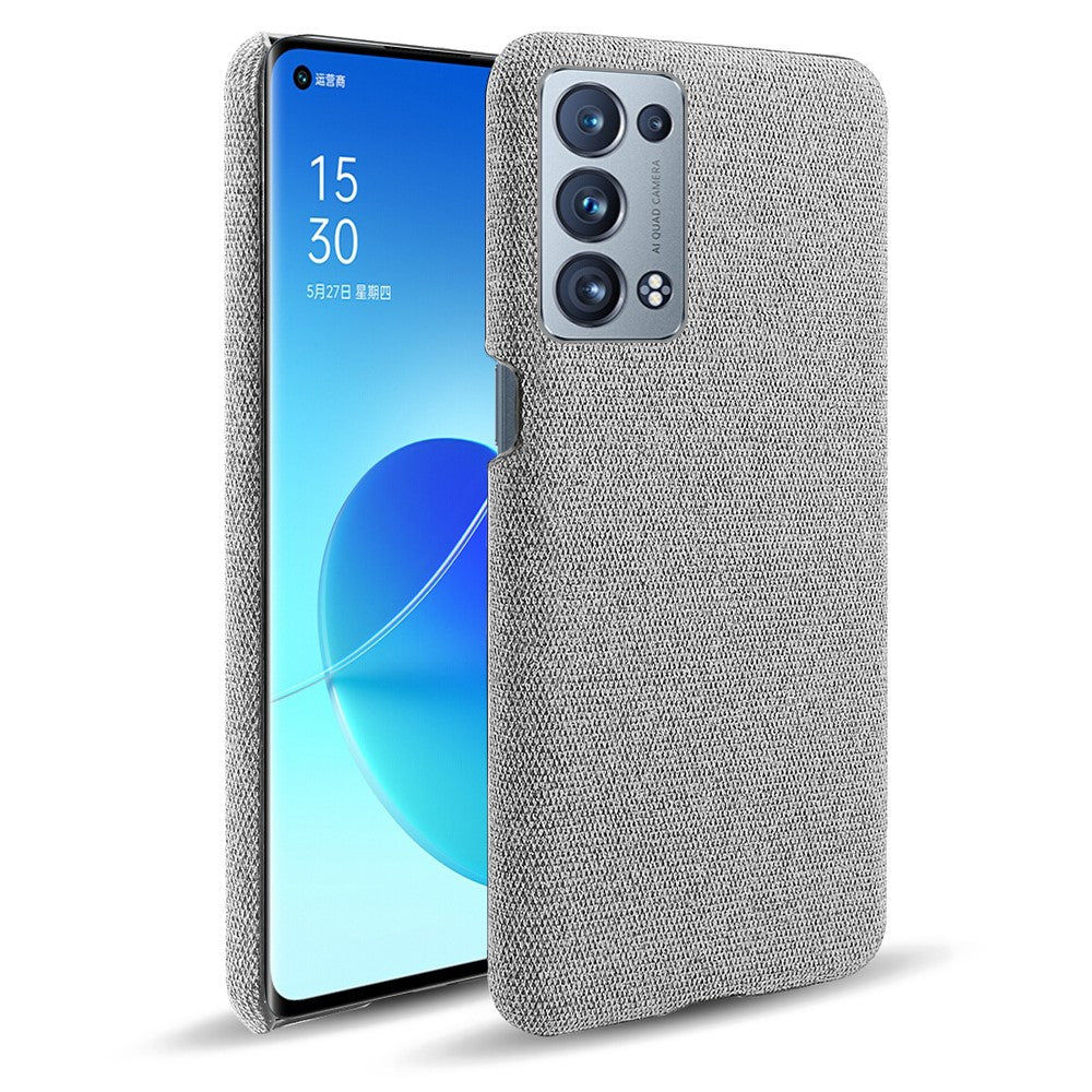 Well-Protected Cloth Coated Plastic Phone Case for Oppo Reno6 Pro+ 5G / Pro 5G (Snapdragon)