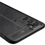 Litchi Texture Full Coverage Leather Flexible TPU Protective Back Cover Case for Oppo Reno6 5G