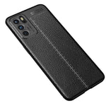 Litchi Texture Full Coverage Leather Flexible TPU Protective Back Cover Case for Oppo Reno6 5G