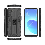 Sturdy Kickstand Hybrid Hard PC + Soft TPU Shockproof Full Body Protective Case for Oppo Reno6 5G