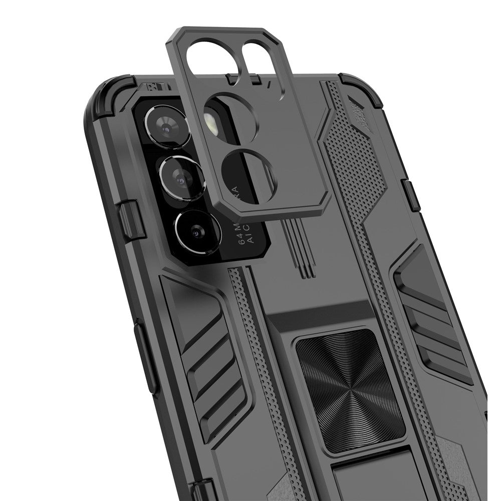 Sturdy Kickstand Hybrid Hard PC + Soft TPU Shockproof Full Body Protective Case for Oppo Reno6 5G