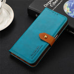 KHAZNEH Stand Wallet Protective Case Cell Phone Leather Cover with Golden Magnetic Clasp for Oppo Reno6 5G