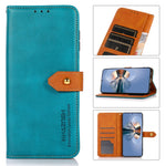 KHAZNEH Stand Wallet Protective Case Cell Phone Leather Cover with Golden Magnetic Clasp for Oppo Reno6 5G