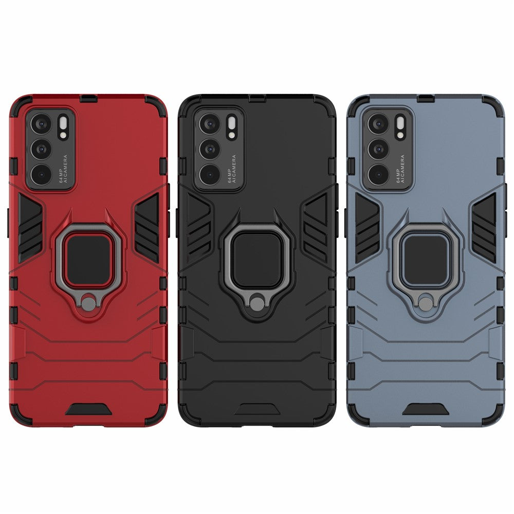 Hyper Shock Hard Reinforced Rugged Impact PC + TPU Hybrid Cover Kickstand Cool for Oppo Reno6 5G