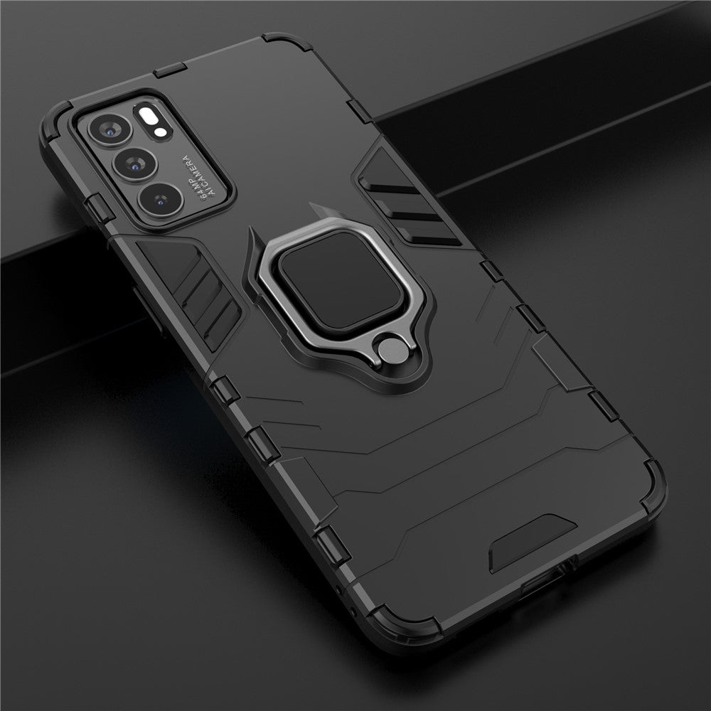 Hyper Shock Hard Reinforced Rugged Impact PC + TPU Hybrid Cover Kickstand Cool for Oppo Reno6 5G