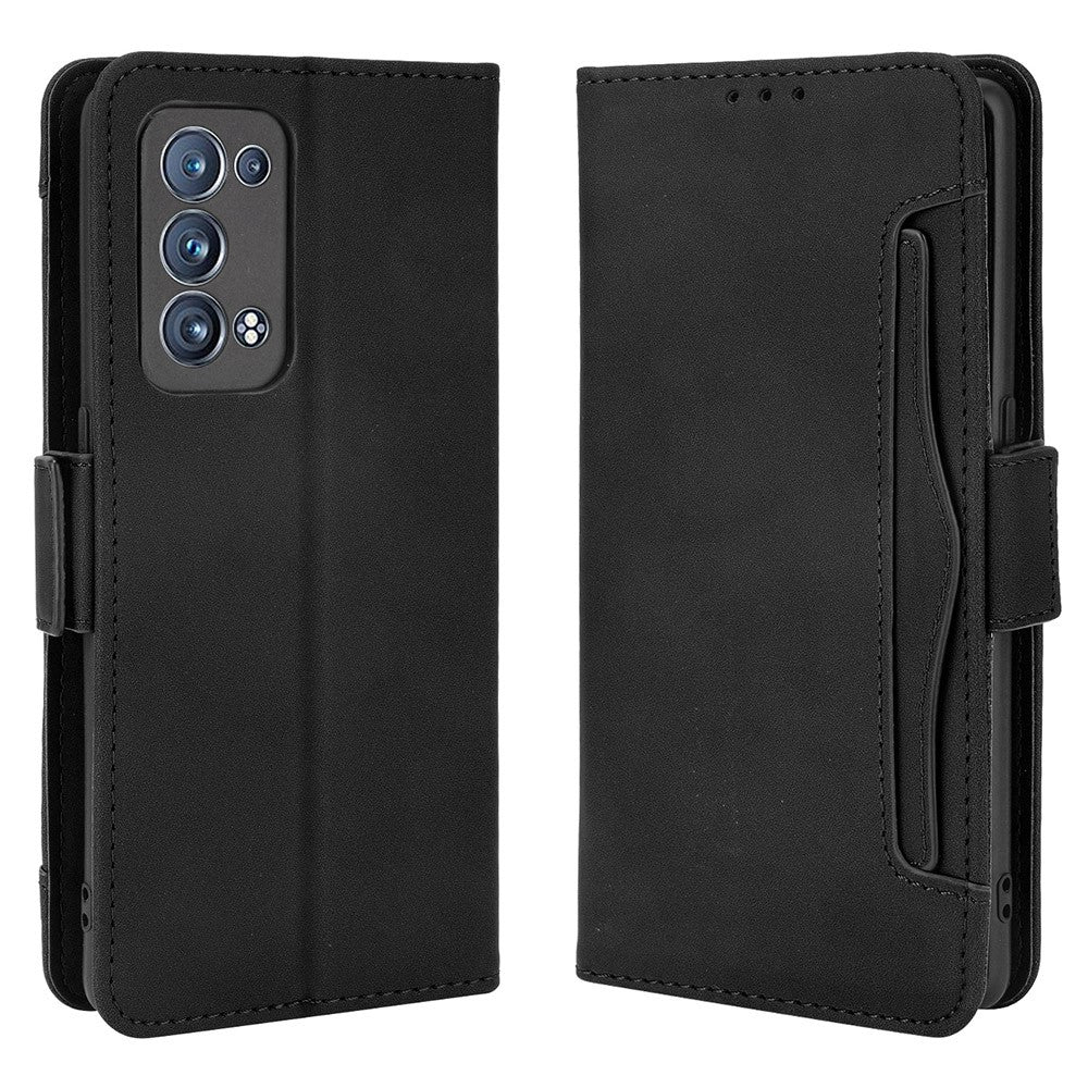 Plånboksfodral i PU-läder med flera kortfack och stativ för Oppo Reno6 Pro+ 5G/Pro 5G (Snapdragon)