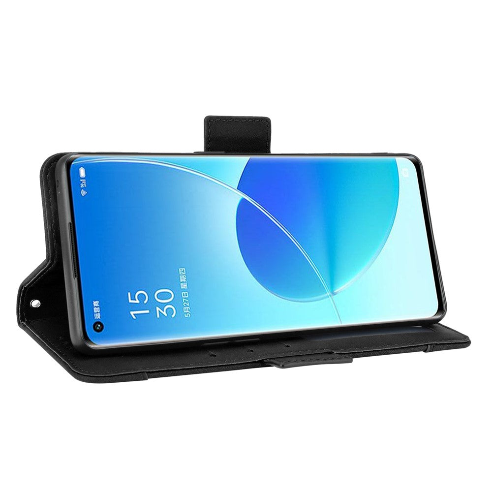 Plånboksfodral i PU-läder med flera kortfack och stativ för Oppo Reno6 Pro+ 5G/Pro 5G (Snapdragon)