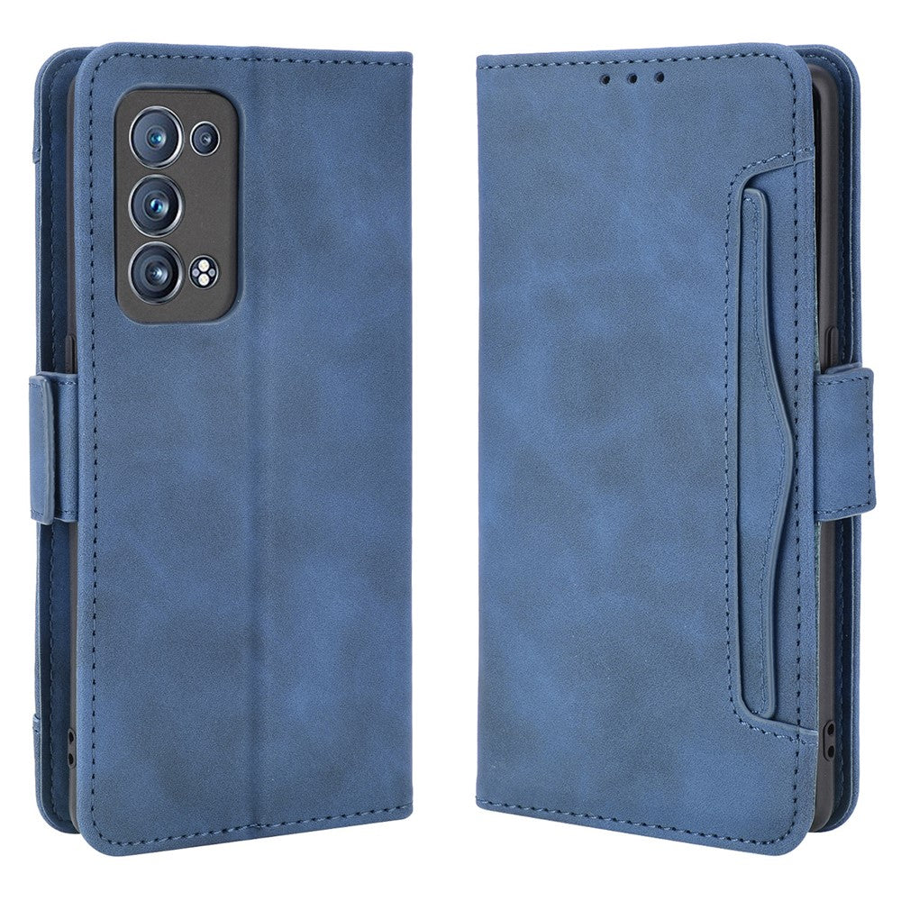 Plånboksfodral i PU-läder med flera kortfack och stativ för Oppo Reno6 Pro+ 5G/Pro 5G (Snapdragon)
