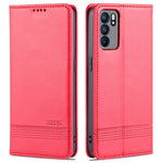 AZNS Stand Design Wallet Case Auto-absorbed Magnetic Leather Cell Phone Shell for Oppo Reno6 5G