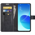Magnetic Square Clasp Leather Stand Case Cover with Wallet for Oppo Reno6 5G
