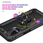 PC + TPU + Metal Hybrid Case Shockproof Phone Cover with Finger Ring Kickstand for Oppo A54 4G