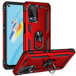 PC + TPU + Metal Hybrid Case Shockproof Phone Cover with Finger Ring Kickstand for Oppo A54 4G
