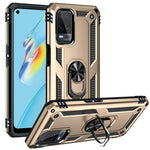 PC + TPU + Metal Hybrid Case Shockproof Phone Cover with Finger Ring Kickstand for Oppo A54 4G
