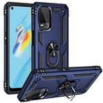 PC + TPU + Metal Hybrid Case Shockproof Phone Cover with Finger Ring Kickstand for Oppo A54 4G