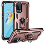 PC + TPU + Metal Hybrid Case Shockproof Phone Cover with Finger Ring Kickstand for Oppo A54 4G