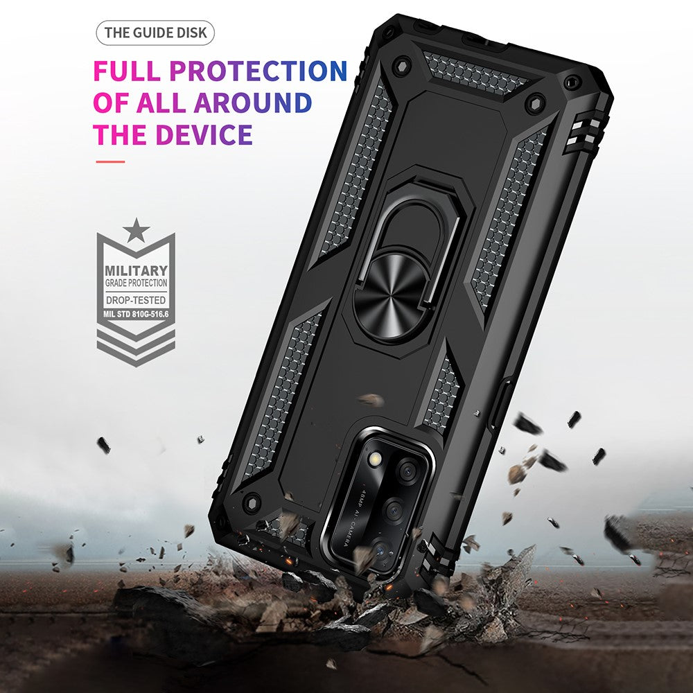 Militærklassificeret Hybrid Hård PC + Blød TPU Kraftig Stødabsorberende Beskyttelsescover til Oppo A74 4G / Oppo F19