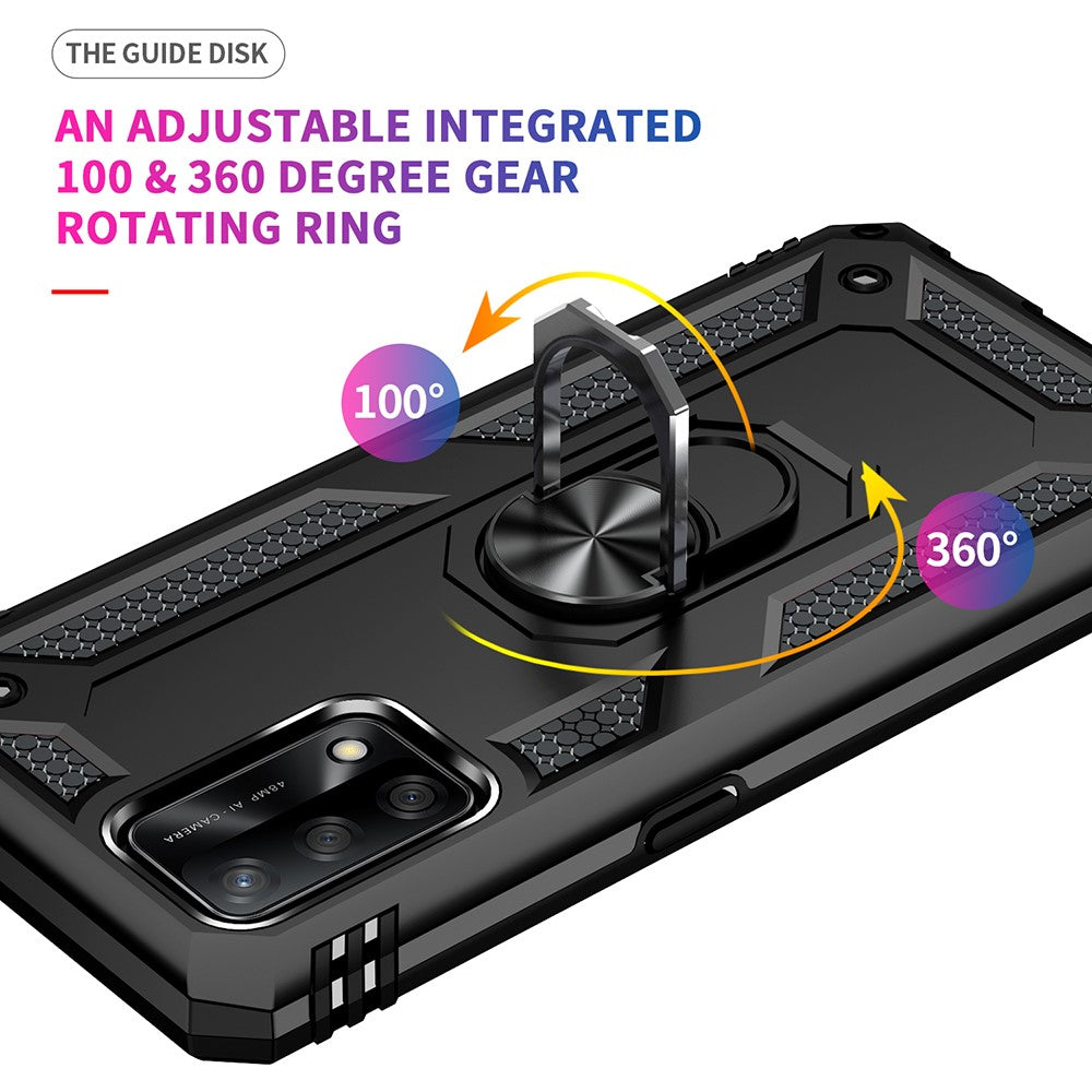 Militærklassificeret Hybrid Hård PC + Blød TPU Kraftig Stødabsorberende Beskyttelsescover til Oppo A74 4G / Oppo F19