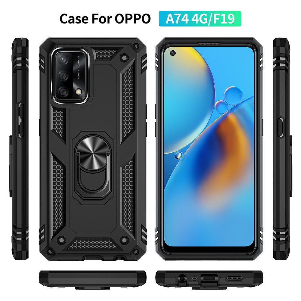 Militærklassificeret Hybrid Hård PC + Blød TPU Kraftig Stødabsorberende Beskyttelsescover til Oppo A74 4G / Oppo F19