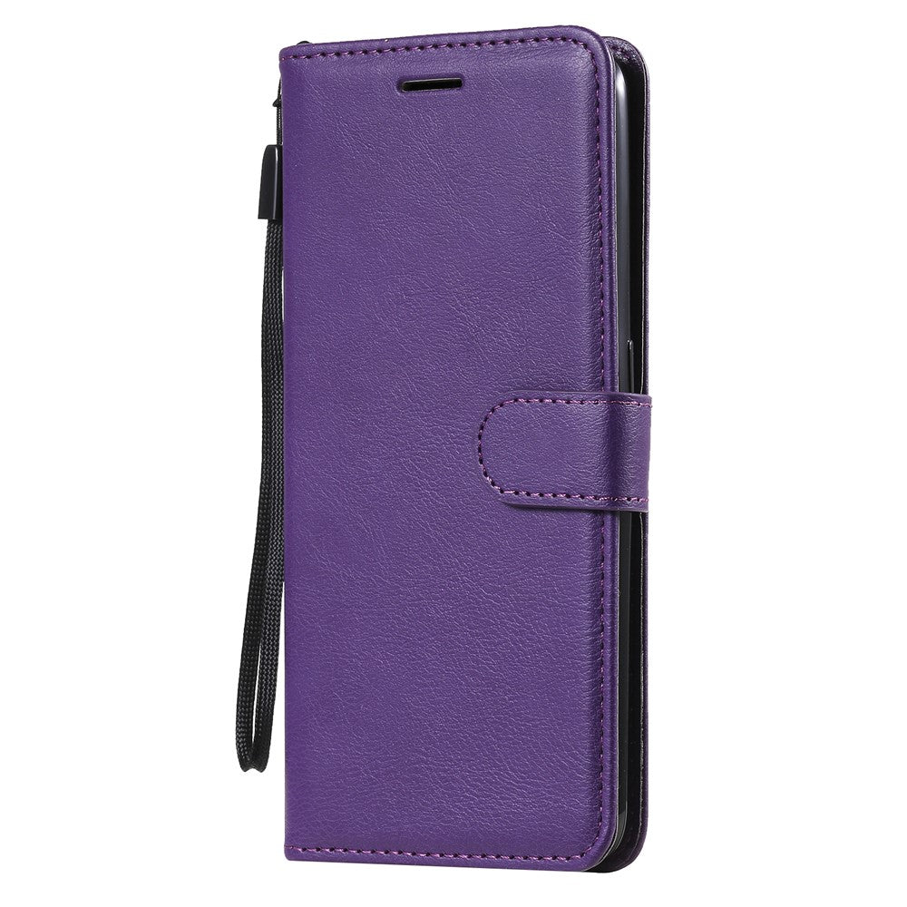 Oppo A74 4G / F19 4G Skal Enfärgat Läder Mobilskal Plånboksfodral med Rem