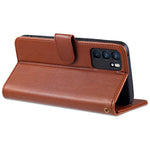 AZNS Full Protection Wallet Stand PU Leather Coated TPU Phone Case for Oppo Reno6 5G