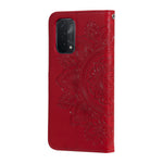 PU Leather Imprint Flowers Pattern Wallet Phone Stand Case with Lanyard for Oppo A93 5G (Chinese Version)/A74 5G/A54 5G