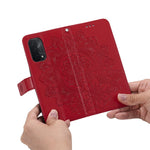 PU Leather Imprint Flowers Pattern Wallet Phone Stand Case with Lanyard for Oppo A93 5G (Chinese Version)/A74 5G/A54 5G