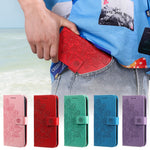 PU Leather Imprint Flowers Pattern Wallet Phone Stand Case with Lanyard for Oppo A93 5G (Chinese Version)/A74 5G/A54 5G